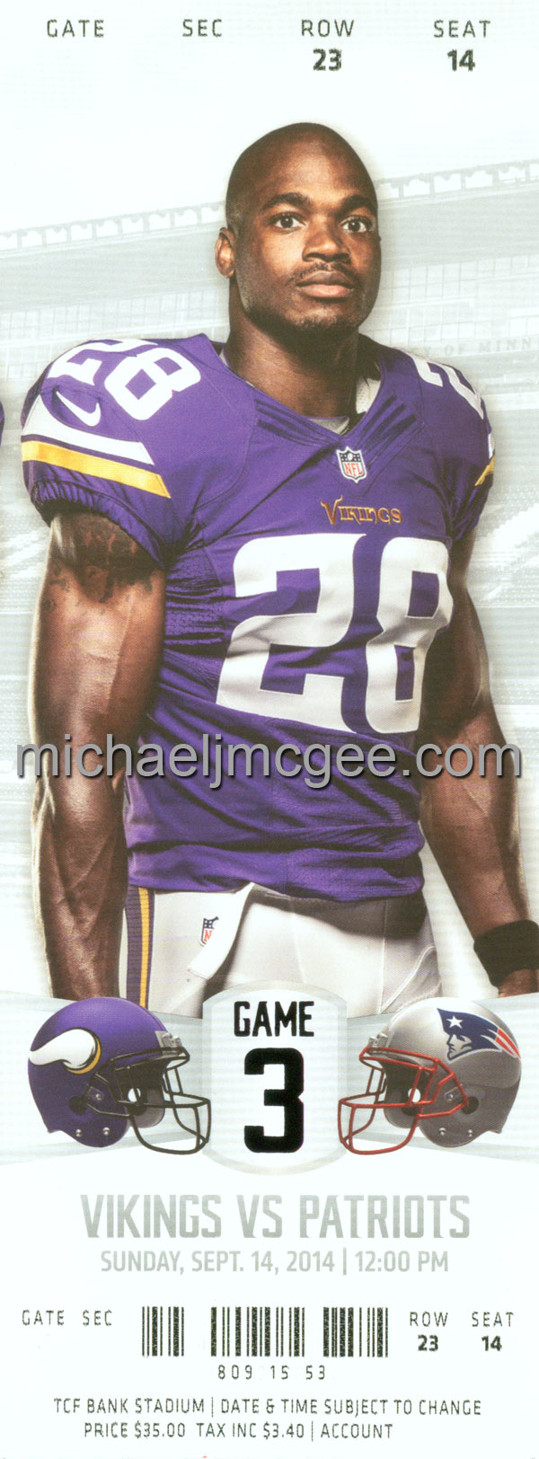 Patriots @ Vikings 9/14/14 - michaeljmcgee.com